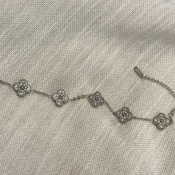 Silver Five Motif 18K GP Clover Bracelet - Picture 2 of 3